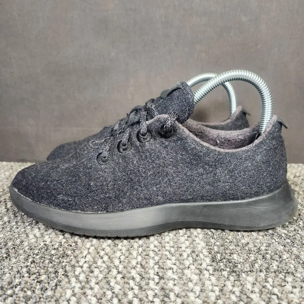 Allbirds Wool Runners Womens 8 Black Gray Sneakers Athletic Classic Casual Shoes